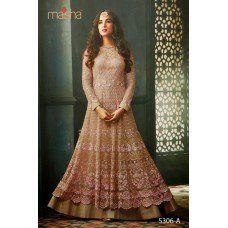 Warm Sand Indian Party Wear Asian Anarkali Wedding Bridal Dress